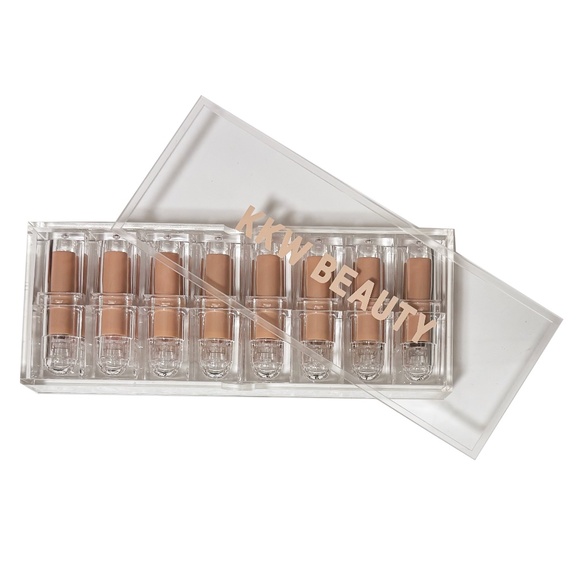 NIB - RARE - LIMITED EDITION - KKW BEAUTY 8PC CREME LIPSTICK SET / ACRYLIC BOX - Picture 1 of 5